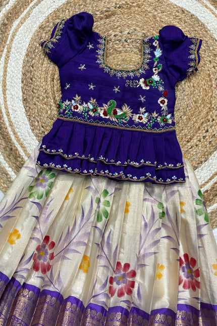 Painted Soft Tissue Kanchi Lehanga  SS544