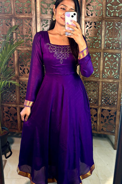 Blooming vichitra silk Gown SS577