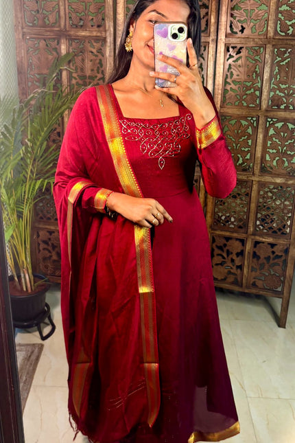 Blooming vichitra silk Gown SS577