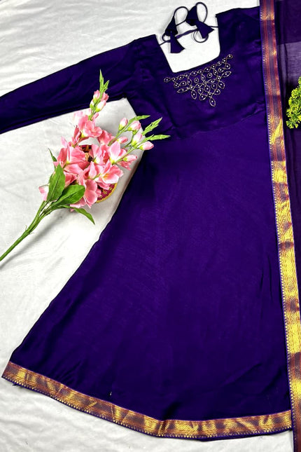 Blooming vichitra silk Gown SS577