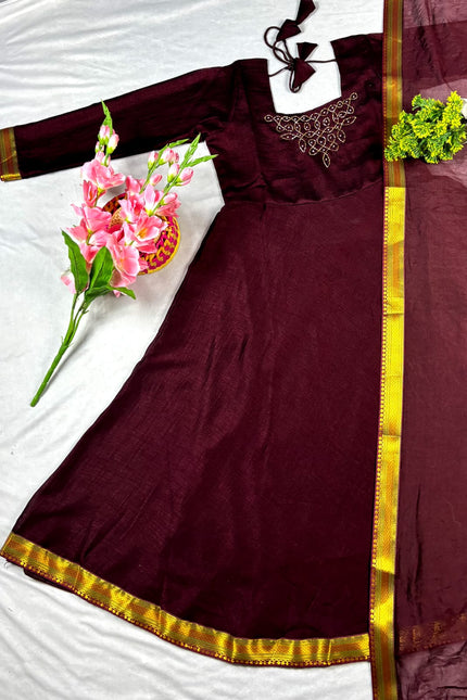 Blooming vichitra silk Gown SS577