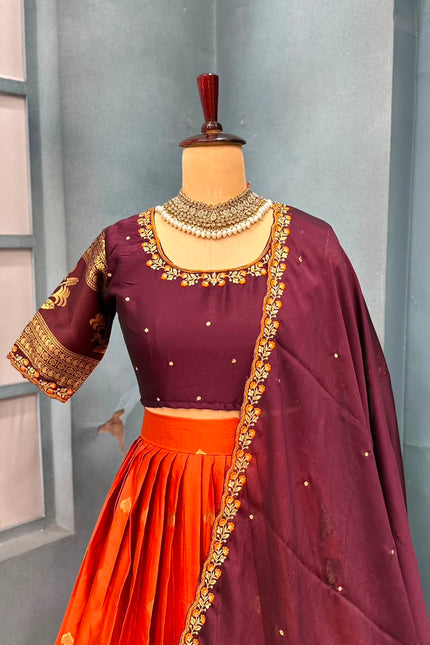 Pure Kanjivaram silk lehanga SS610