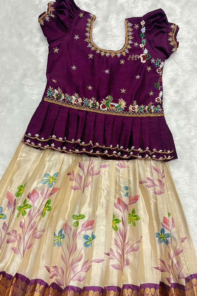 Painted Soft Tissue Kanchi Lehanga  SS544