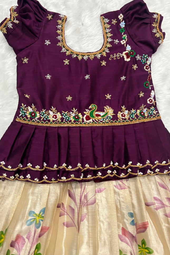 Painted Soft Tissue Kanchi Lehanga  SS544