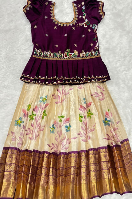 Painted Soft Tissue Kanchi Lehanga  SS544