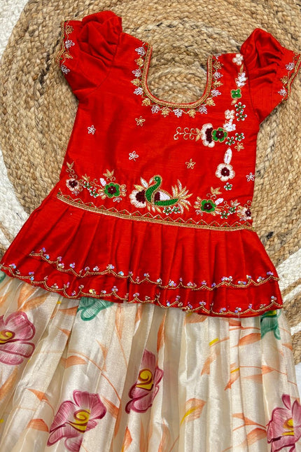 Painted Soft Tissue Kanchi Lehanga  SS544