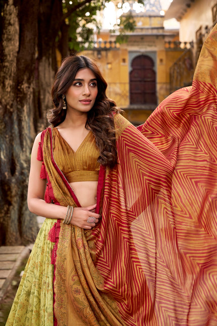 Vichitra silk lehenga SS36