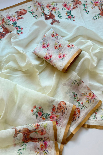 Cotton Linen saree SS62