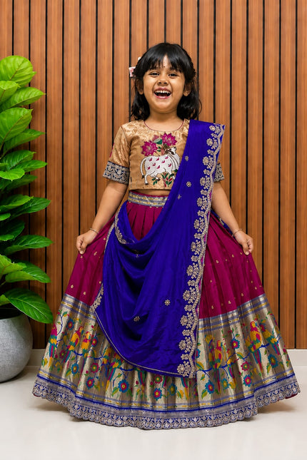 paithani kids lehanga SS51