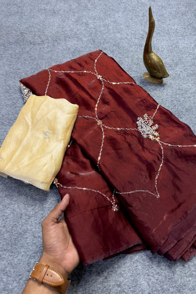 Silk crush saree SS247