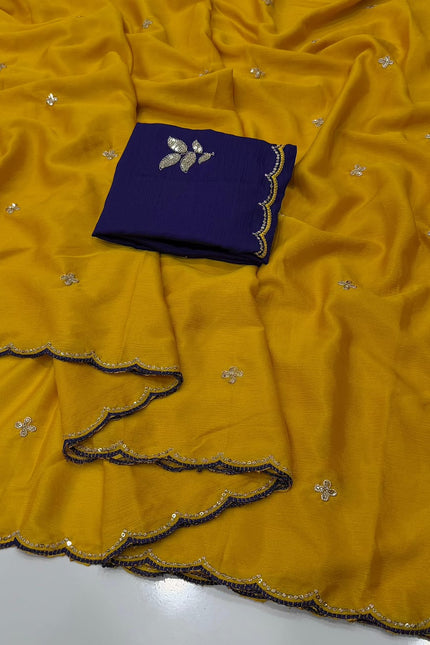 Chinon silk sarees SS39