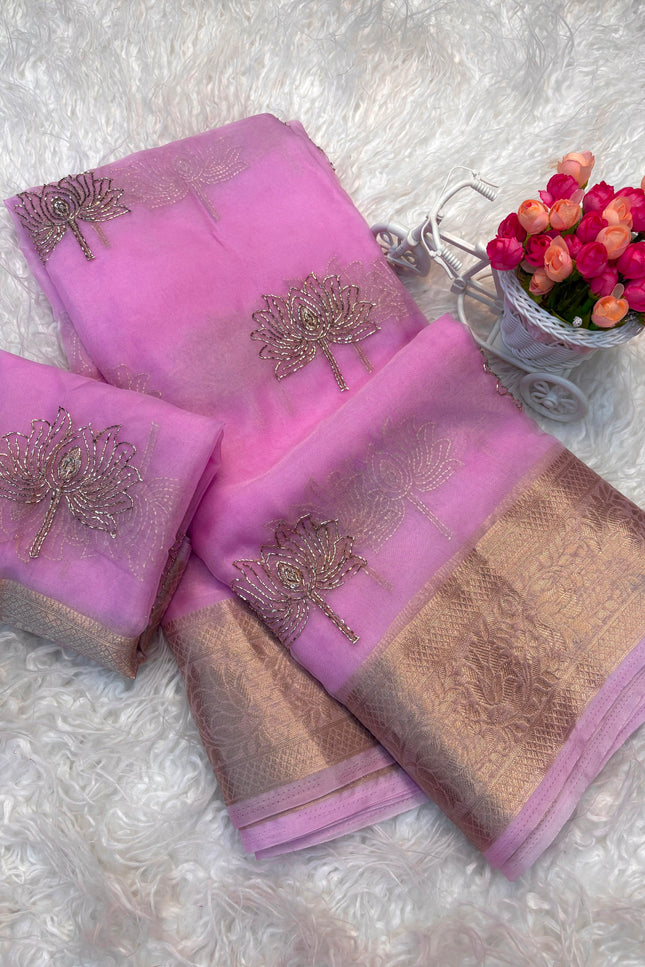 Kanchipuram golden organza tissue  SS401