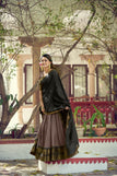 unstitched' blouse / deep brown