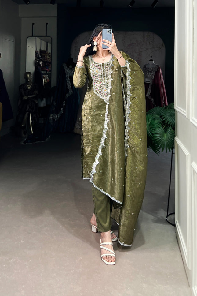 Gold Crush green dress SS25