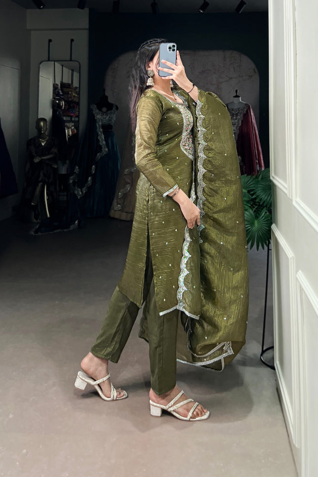 Gold Crush green dress SS25