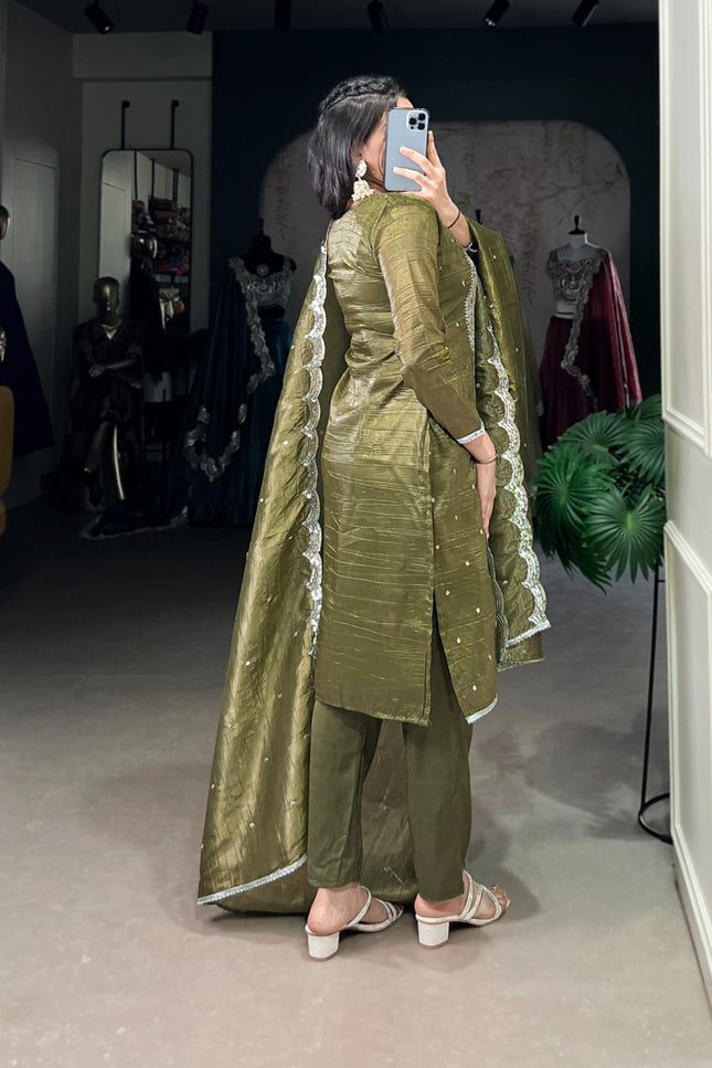 Gold Crush green dress SS25