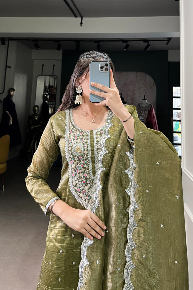 Gold Crush green dress SS25