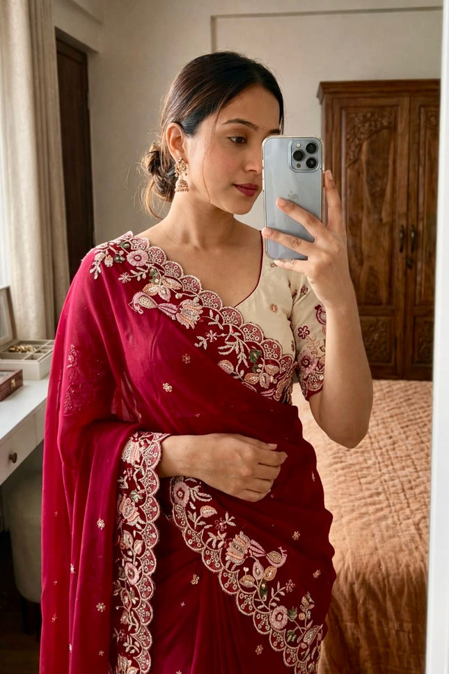 Star Georgette saree  SS408