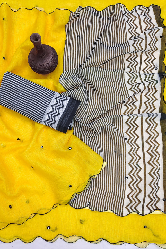 SOFT LINEN COTTON  Sarees SS106