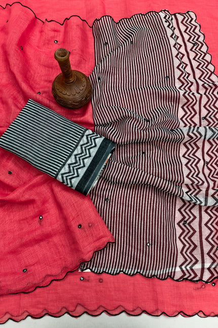SOFT LINEN COTTON  Sarees SS106