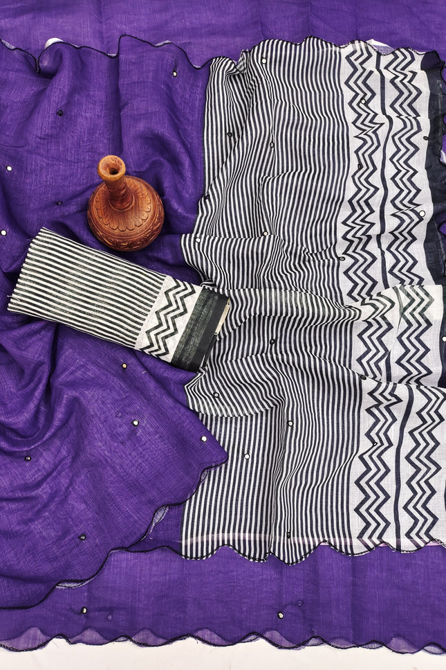 SOFT LINEN COTTON  Sarees SS106