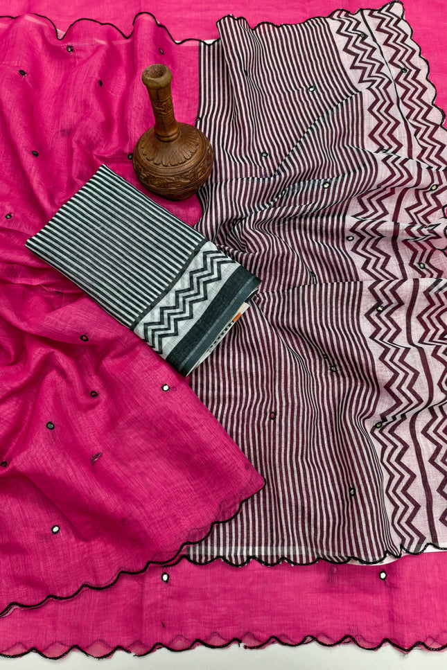 SOFT LINEN COTTON  Sarees SS106