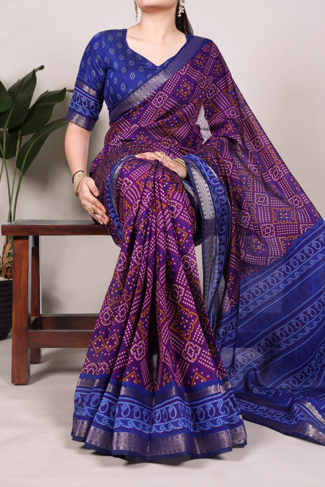 Viscose Chanderi saree SS117