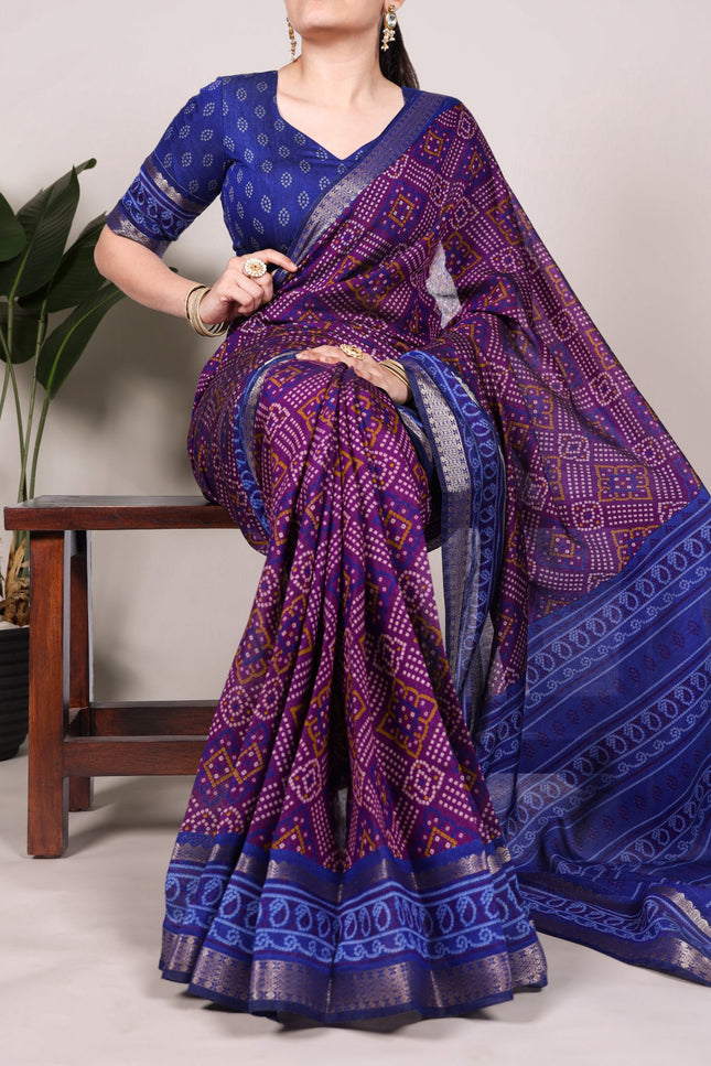 Viscose Chanderi saree SS117