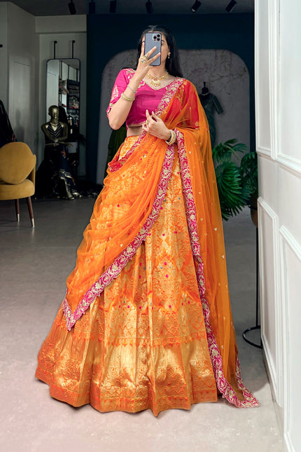 Jacquard Silk Lehenga  SS108