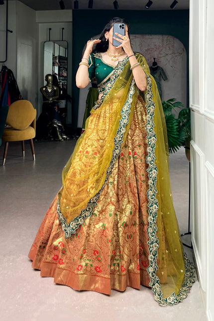 Jacquard Silk Lehenga  SS108