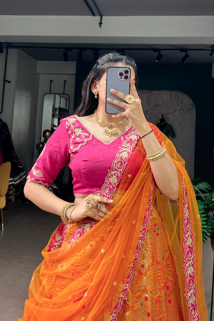Jacquard Silk Lehenga  SS108