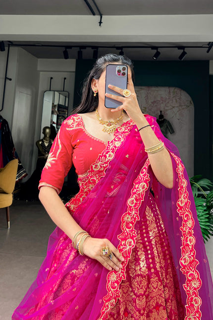 Jacquard Silk Lehenga  SS108