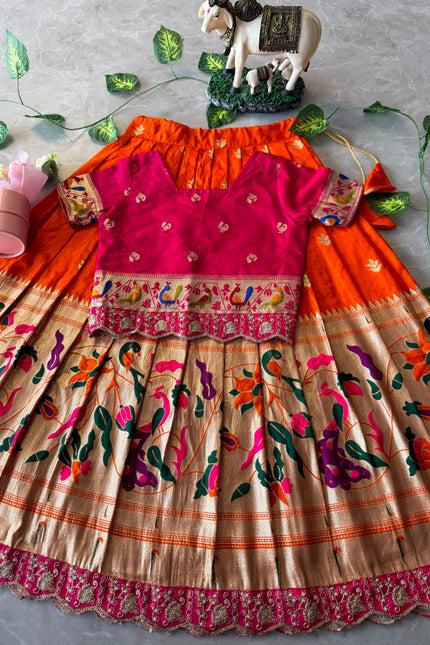 Kids Paithani Lehenga Set SS156