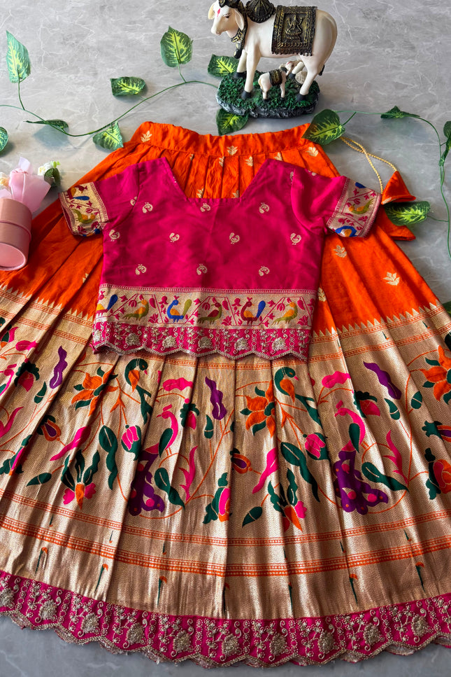 Kids Paithani Lehenga Set SS156