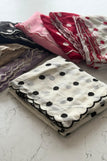 unsitched blouse / white with black