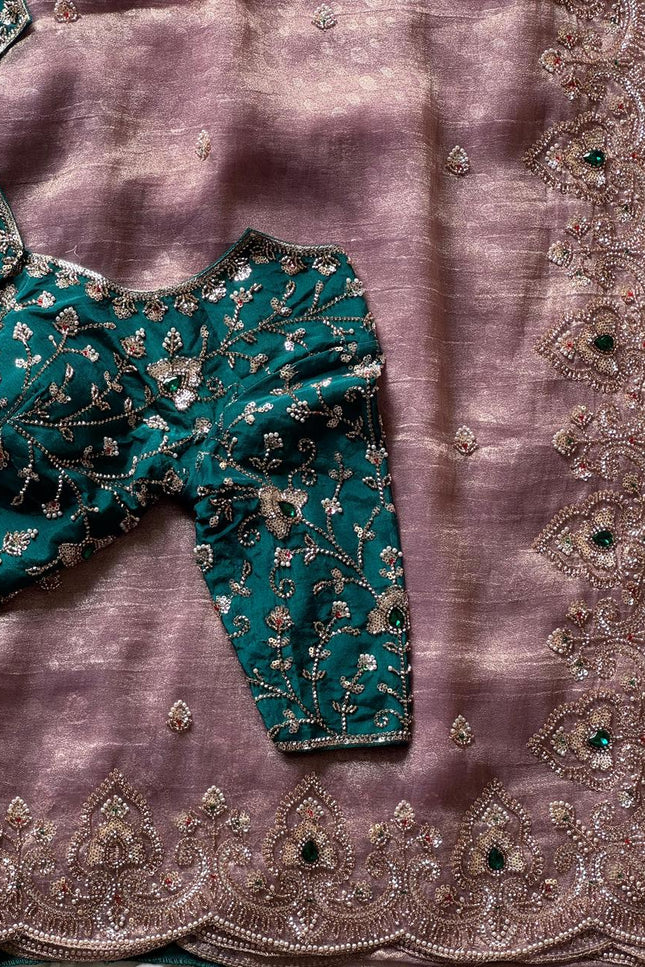 Cocktail handwork saree SS136