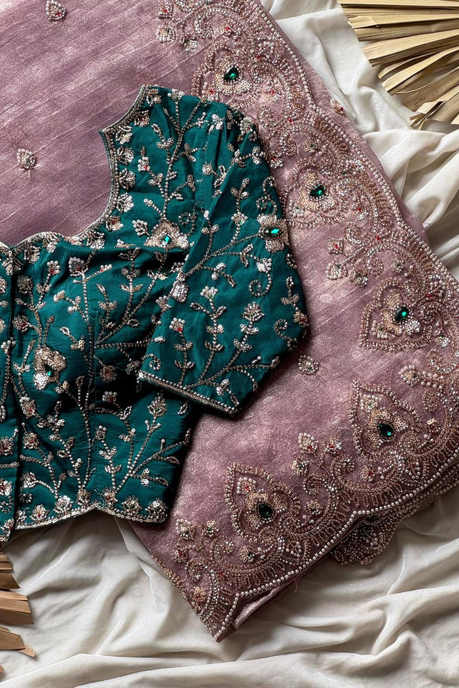 Cocktail handwork saree SS136