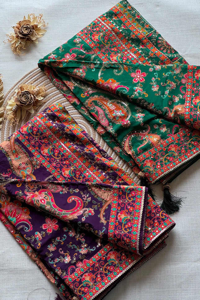 Crepe designer saree SS140