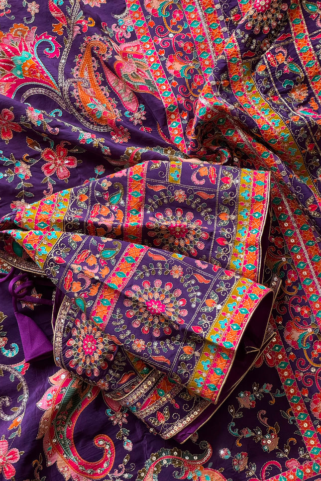 Crepe designer saree SS140