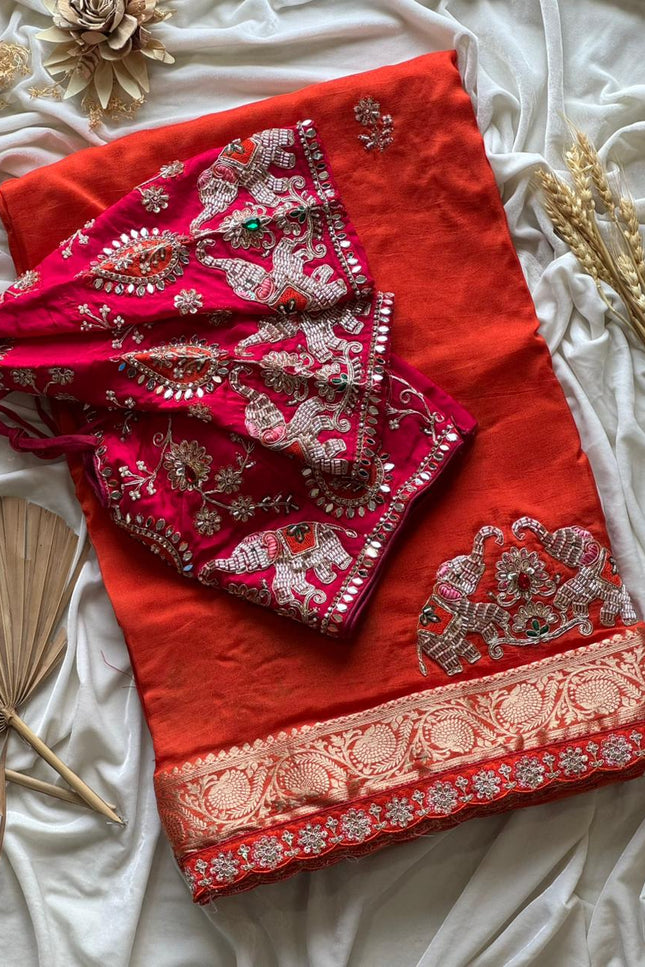 Premium Dola silk saree  SS134