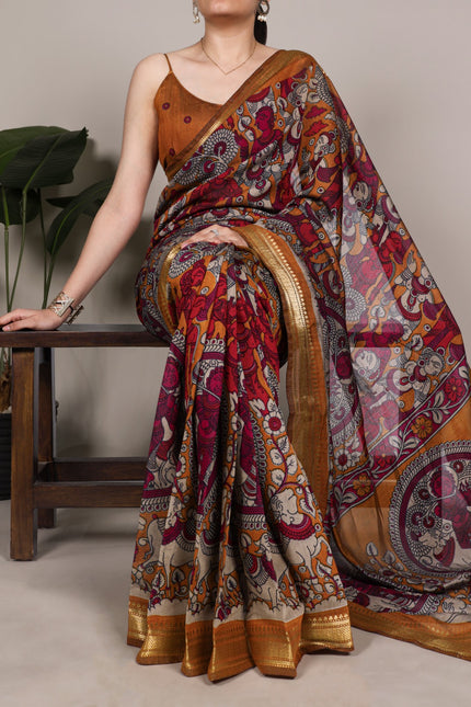 Kalamkari printed saree SS176