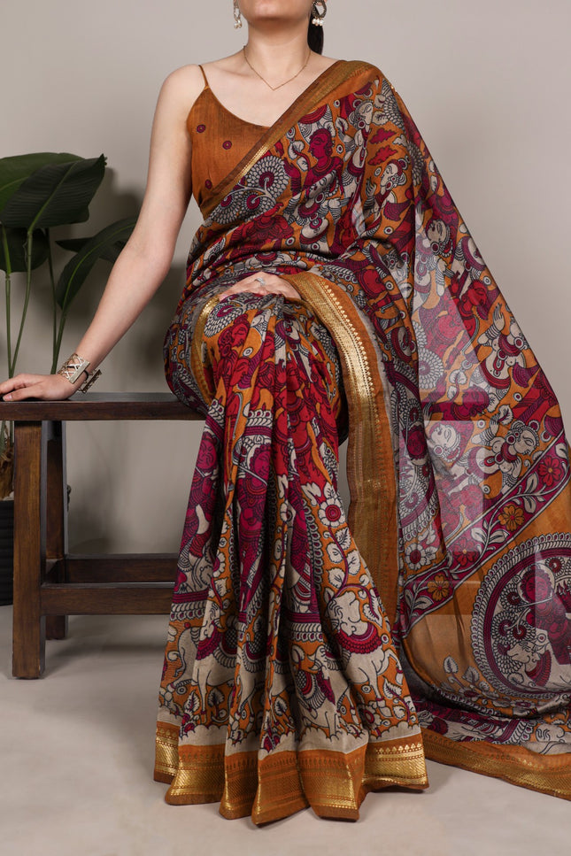 Kalamkari printed saree SS176
