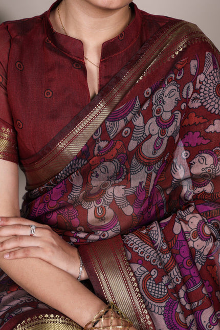 Kalamkari printed saree SS176