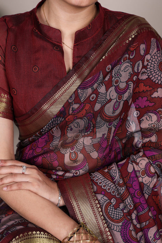 Kalamkari printed saree SS176