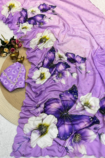 Soft Chinon silk saree SS191