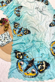 Unsticthed blouse / sky blue
