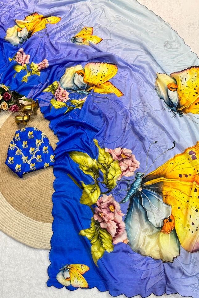 Soft Chinon silk saree SS191