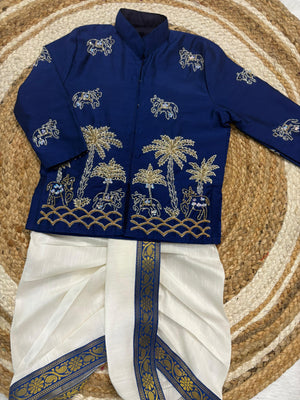 white and blue