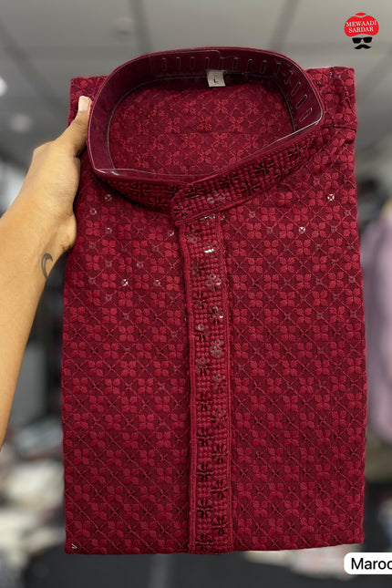 Manyavar Chikankari kurta SS190