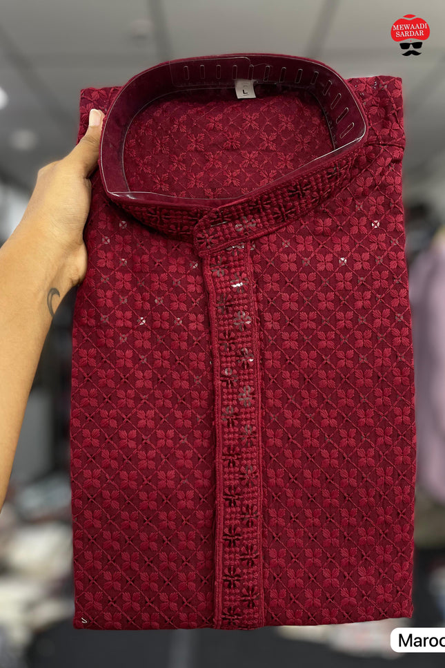 Manyavar Chikankari kurta SS190